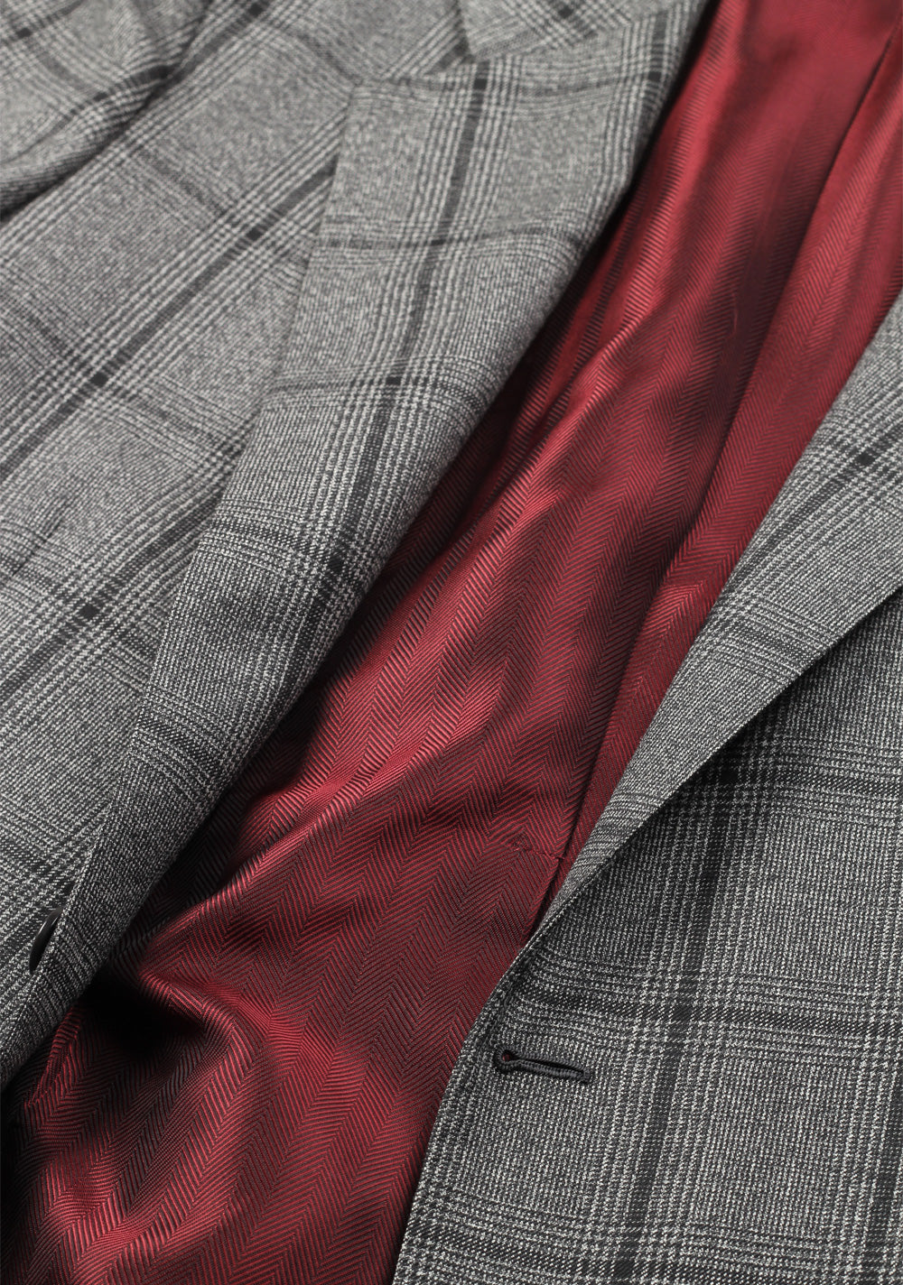 Kiton Gray Checked Suit Size 50 / 40R U.S. Cipa