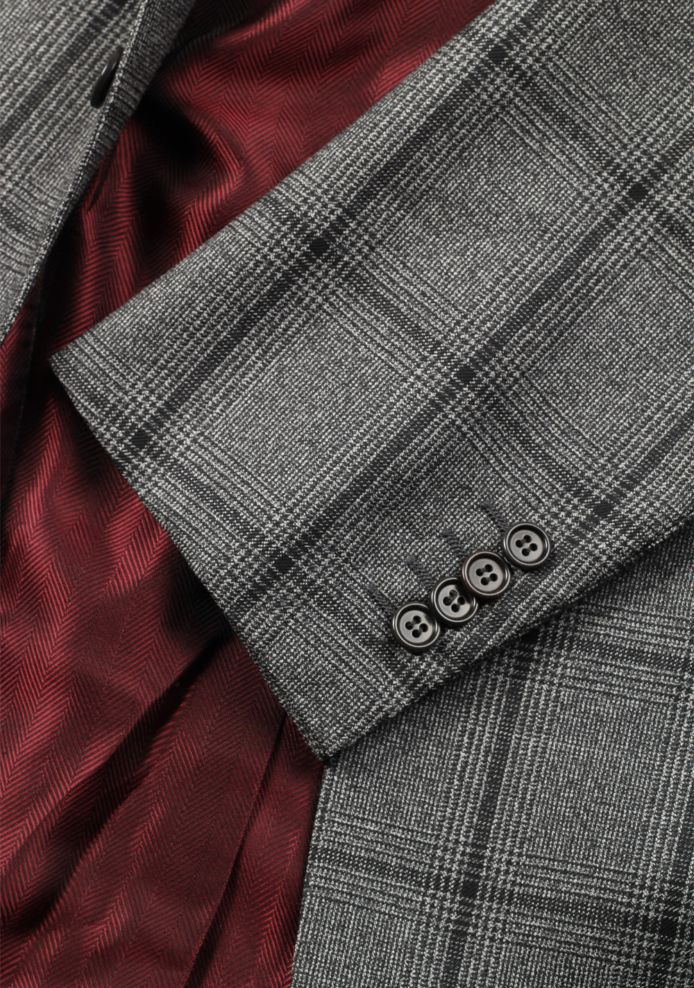 Kiton Gray Checked Suit Size 50 / 40R U.S. Cipa