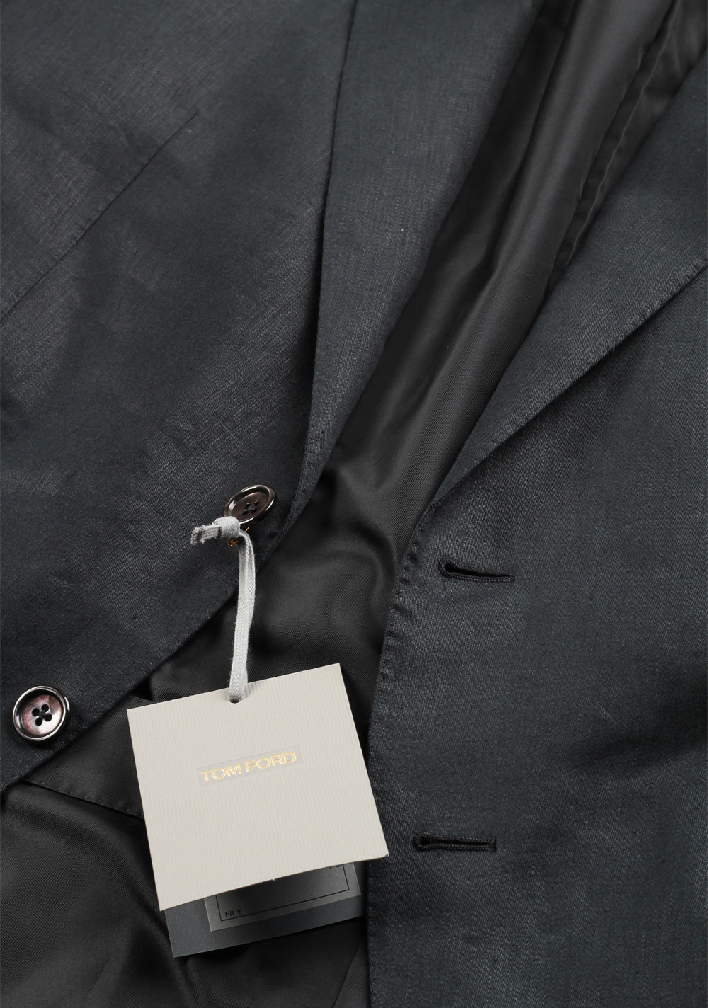 TOM FORD Suit Size 52 / 42R U.S. Black Linen