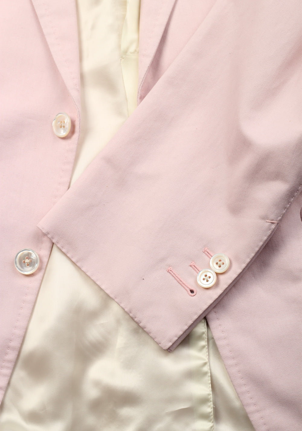 TOM FORD Pink Suit Size 48 / 38R U.S. Cotton Linen Pink Fit S