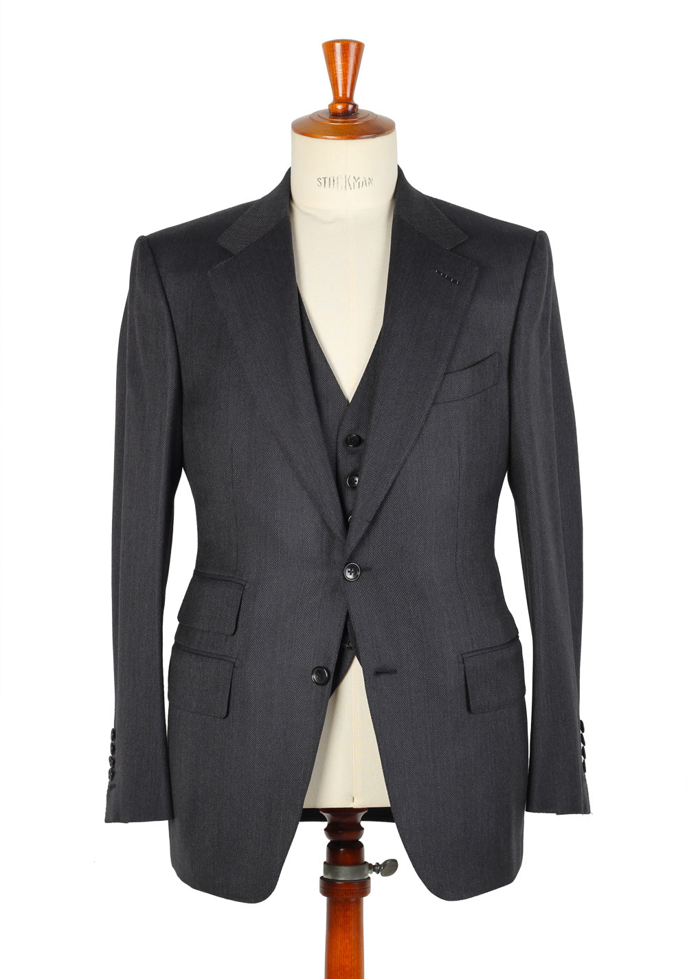TOM FORD Suit 3 Piece Size 48R / 38 U.S. Wool Silk