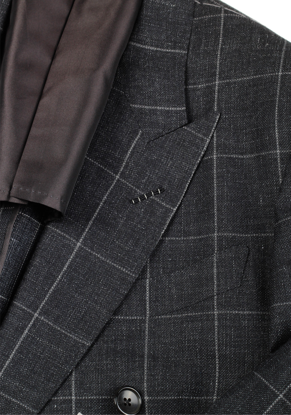 TOM FORD Double Breasted Suit Size 48 / 38R U.S. Wool Linen Silk
