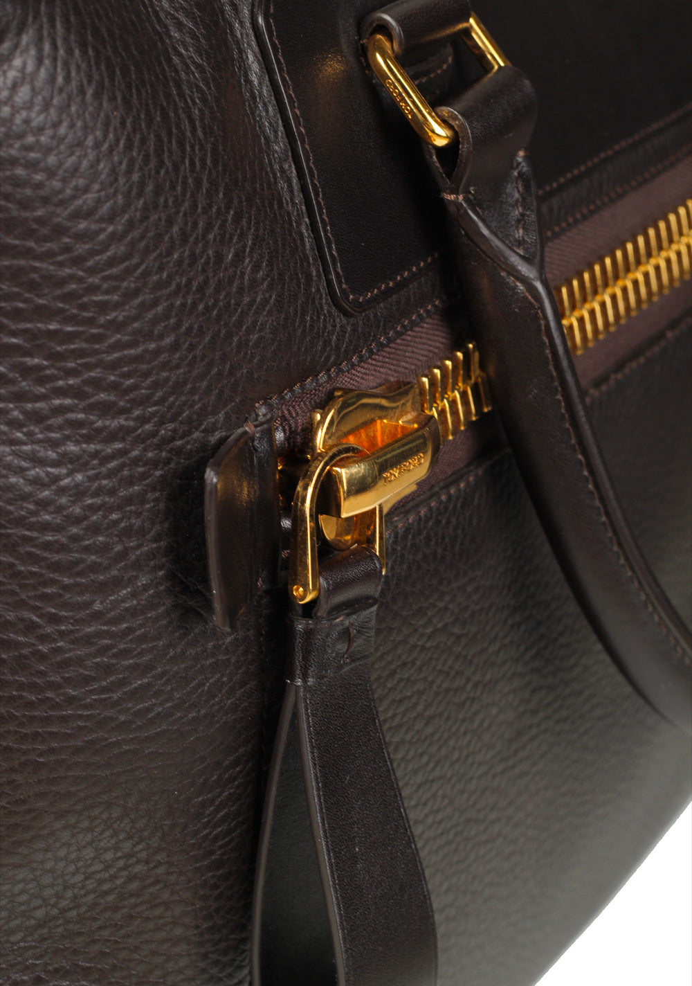 TOM FORD Zip Briefcase With Shoulder Strap Brown