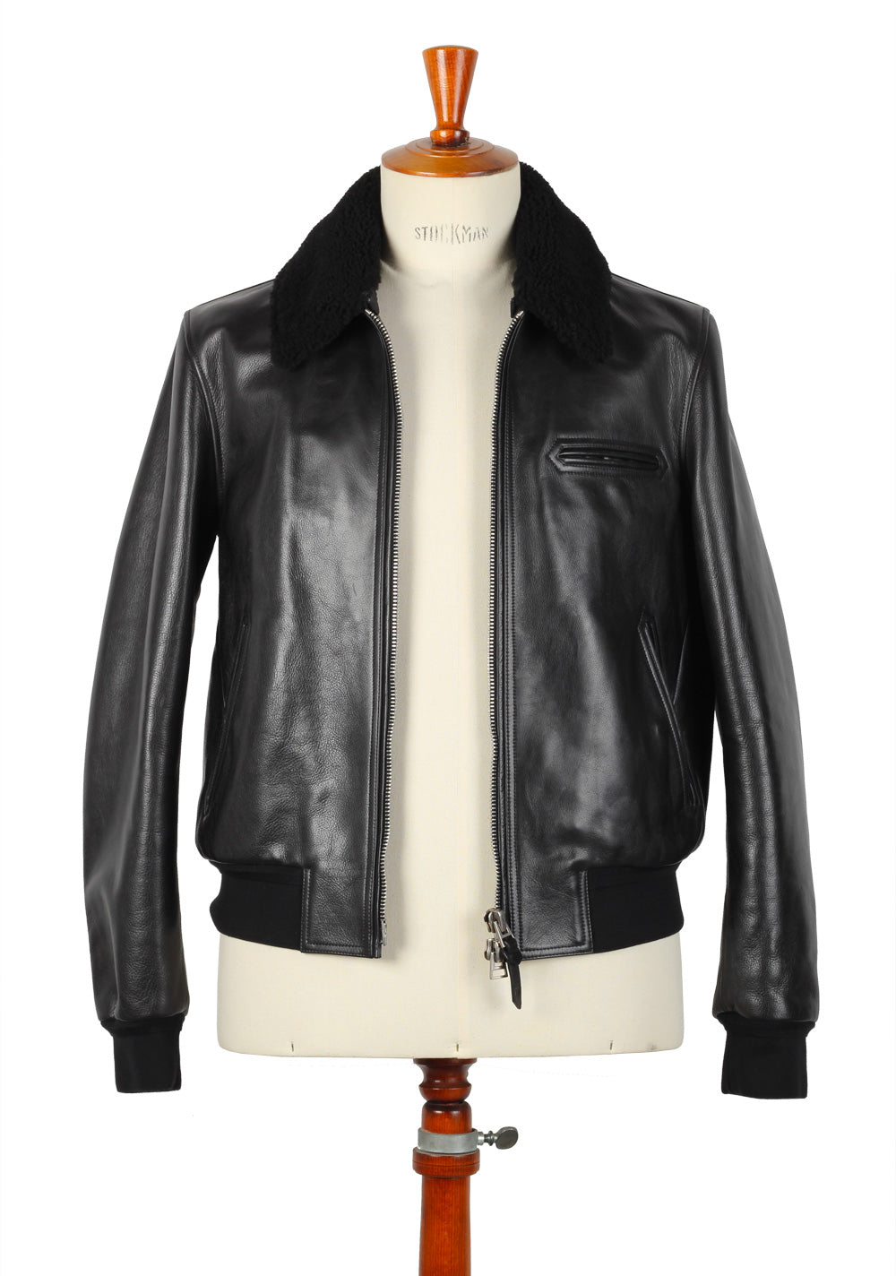 TOM FORD Leather Jacket Coat With Lamb Collar Size 52 / 42R U.S. Outerwear