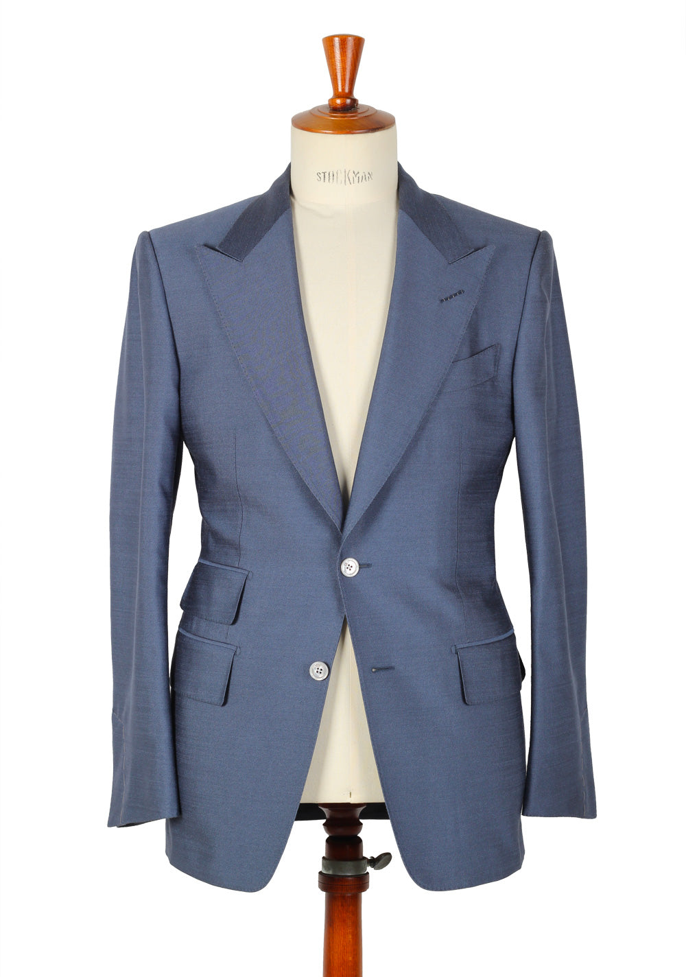 TOM FORD Grayish Blue Suit Size 48 / 38R U.S. 100% Silk Fit A
