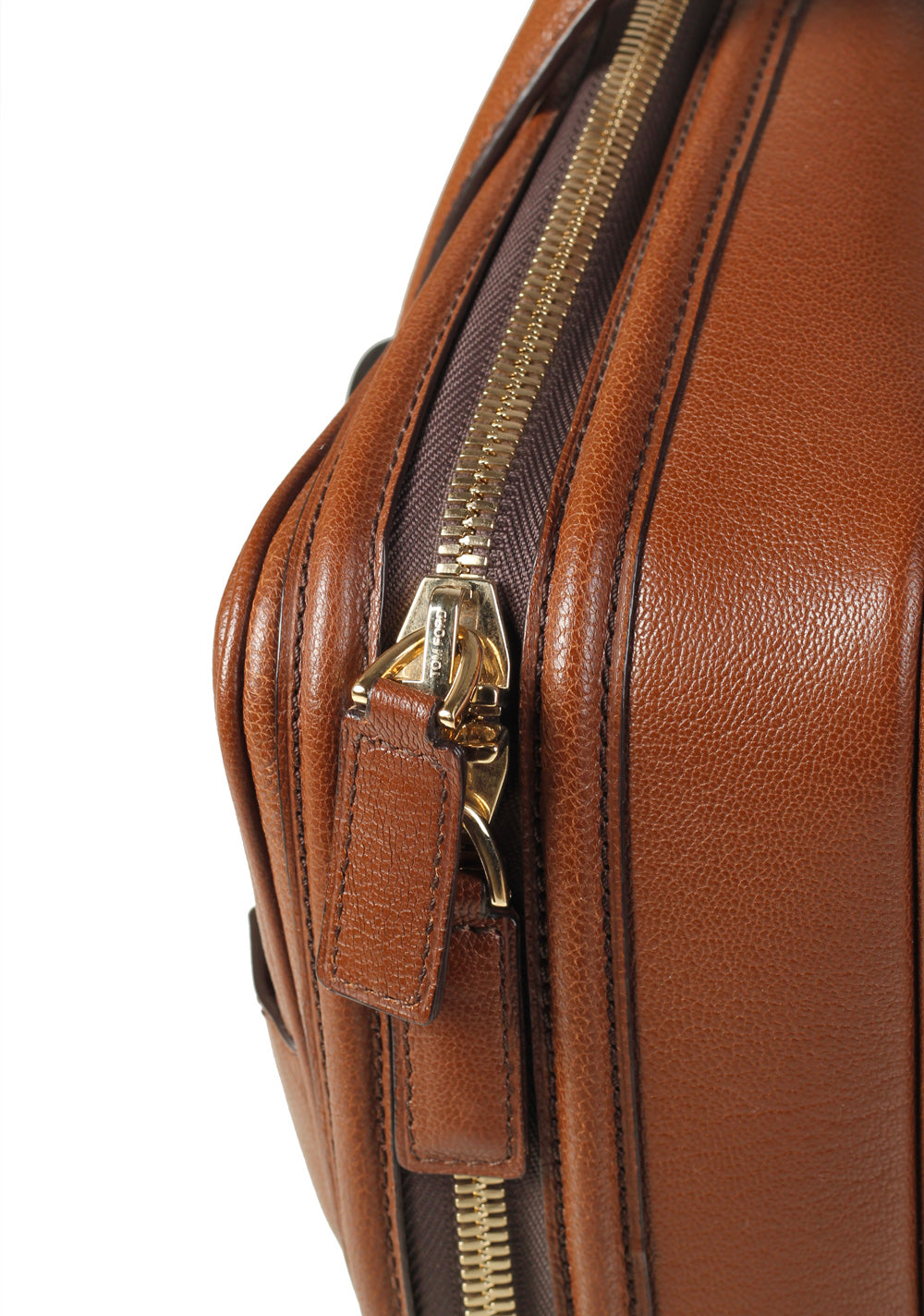 TOM FORD Zip Briefcase Bag Brown
