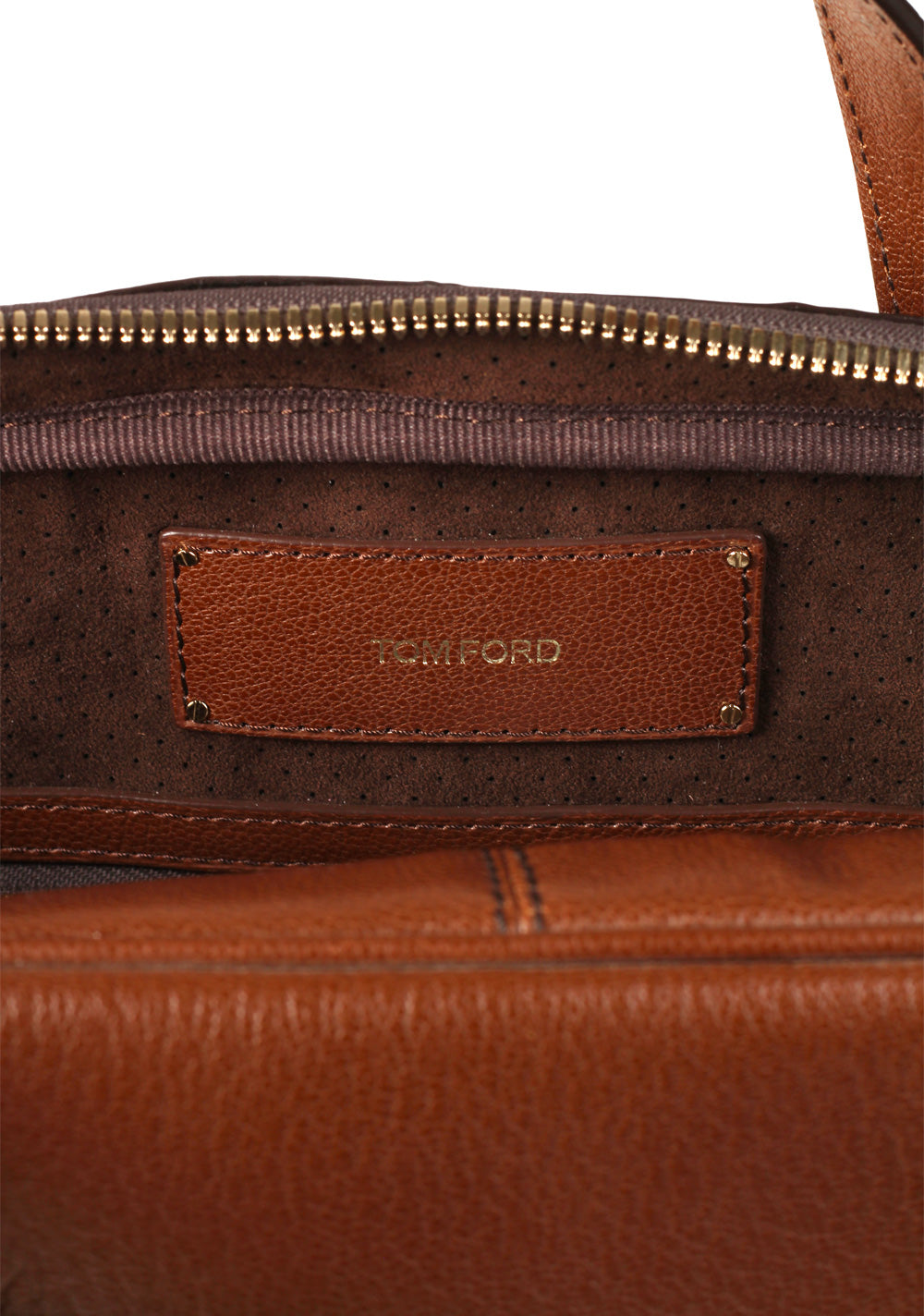 TOM FORD Zip Briefcase Bag Brown