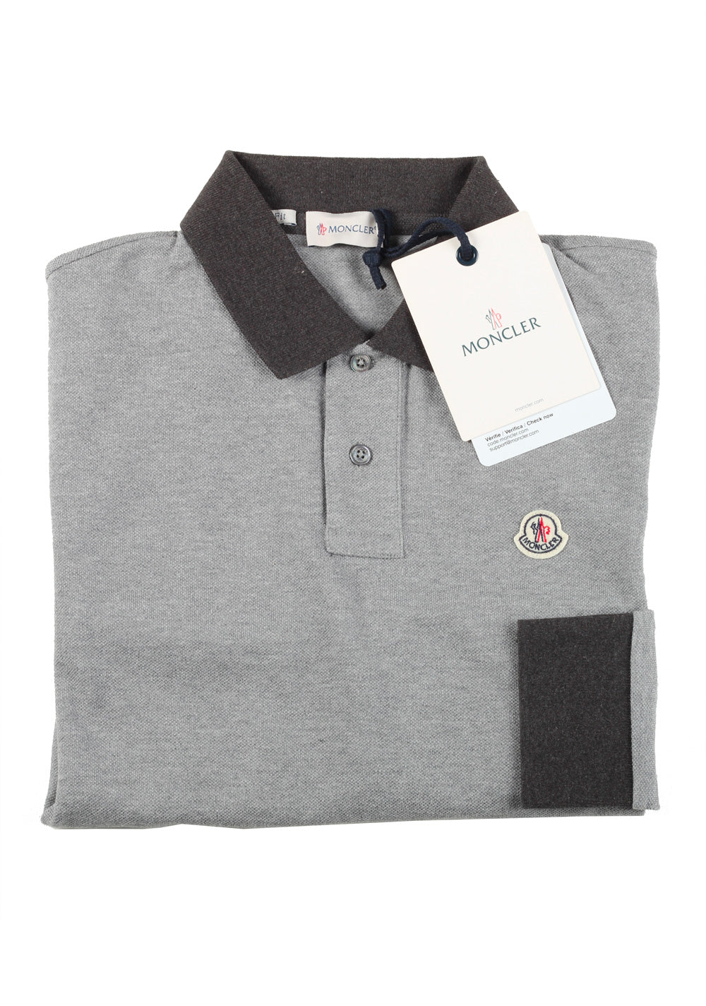Moncler Long sleeve Polo Shirt Size S / 36R U.S. Light Gray