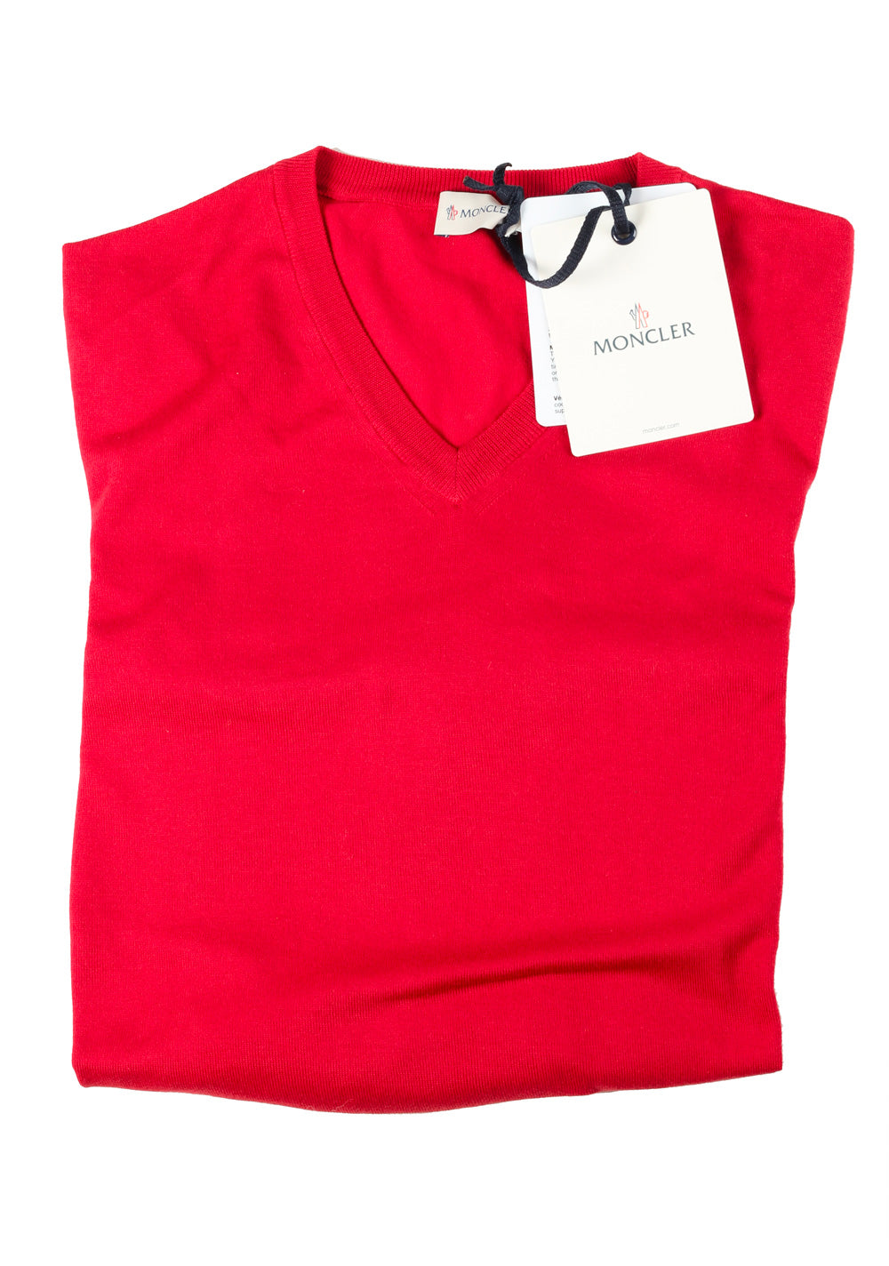 Moncler Maglia V-Neck Size L / 40R U.S. Red