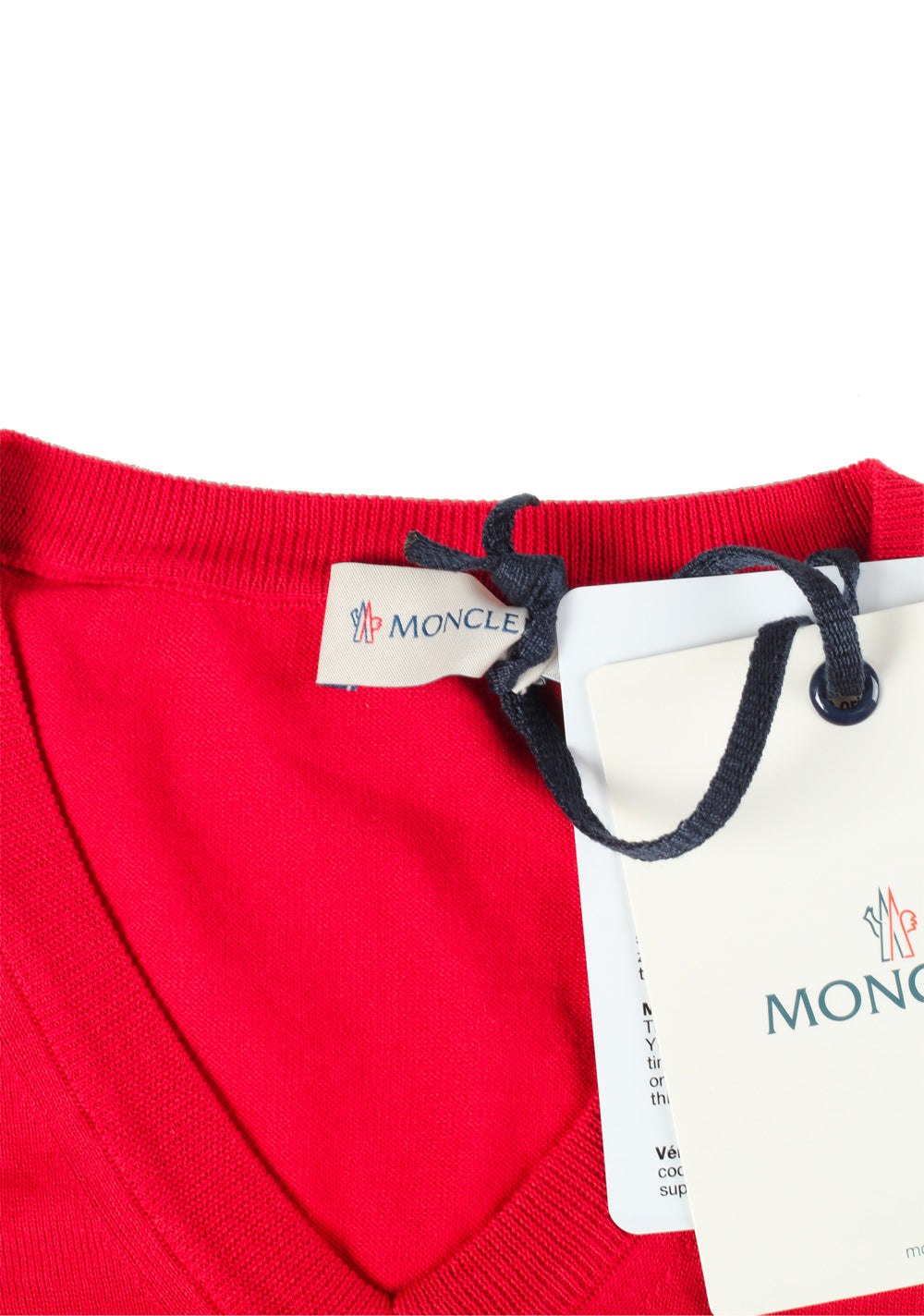 Moncler Maglia V-Neck Size L / 40R U.S. Red