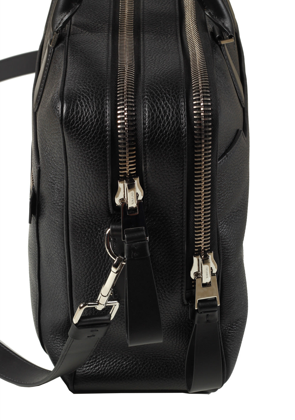 TOM FORD Buckley Double Zipper Briefcase With Shoulder Strap Black