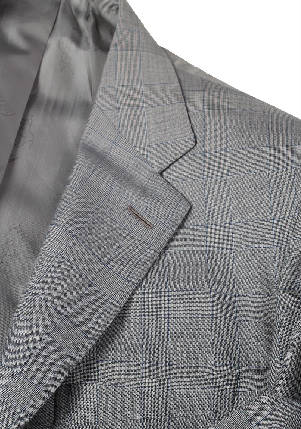 Brioni Parlamento Gray Checked Suit Size 50 / 40R U.S. Wool Silk
