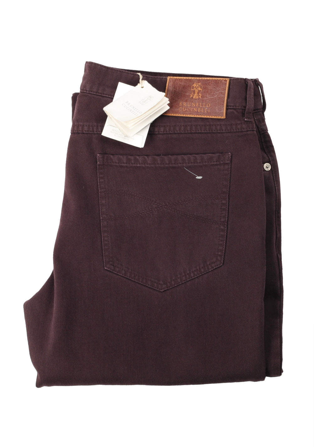 Brunello Cucinelli Aubergine Jeans Trousers Size 52 / 36 U.S.