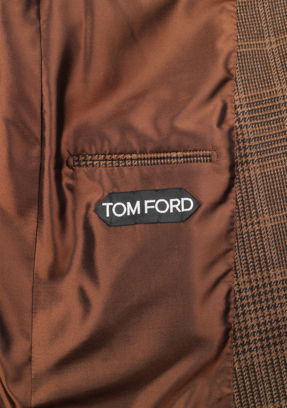 TOM FORD O’Connor Brown Checked Sport Coat Size 52 / 42R U.S. Wool Cashmere Silk Fit Y