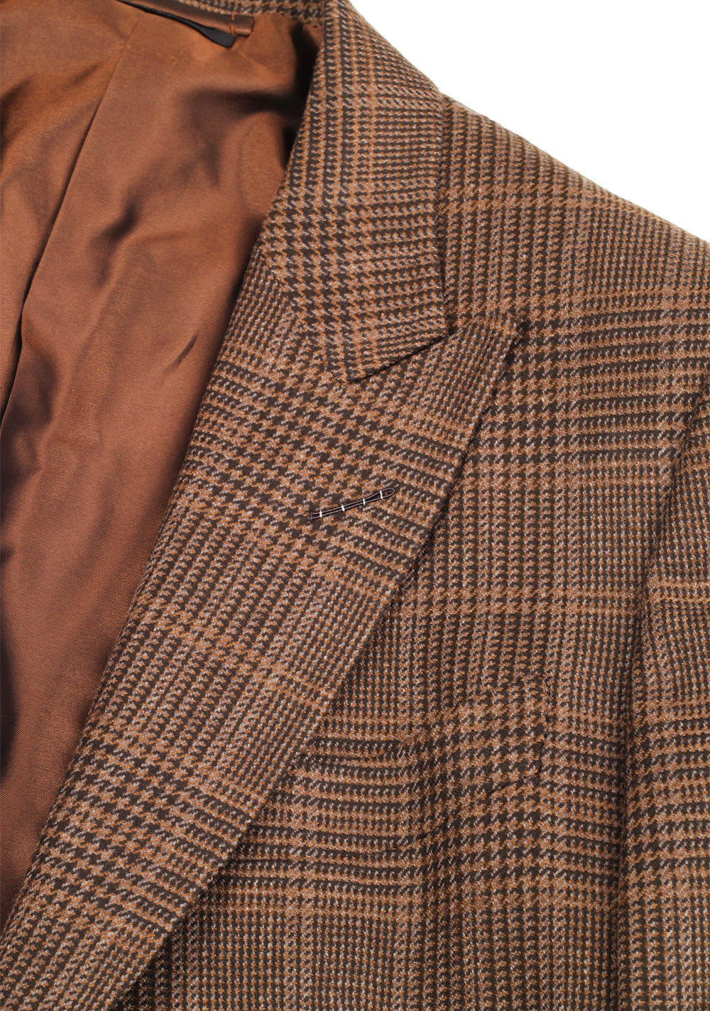 TOM FORD O’Connor Brown Checked Sport Coat Size 56 / 46R U.S. Wool Cashmere Silk Fit Y