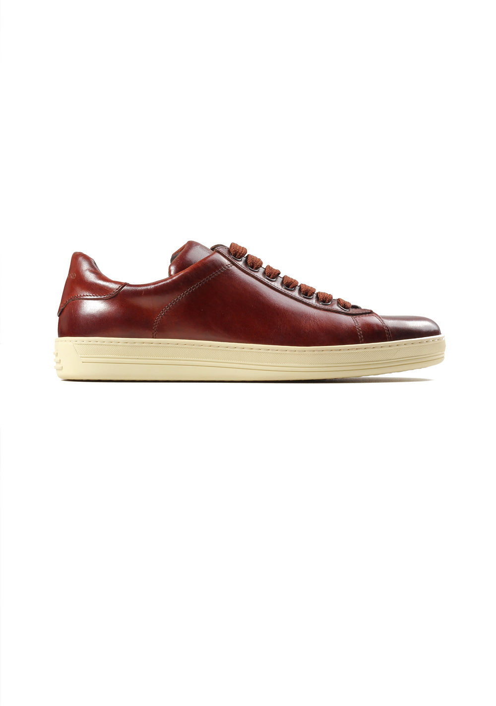 TOM FORD Russel Low Top Brown Leather Sneaker Shoes Size 8.5 Uk / 9.5 U.S.