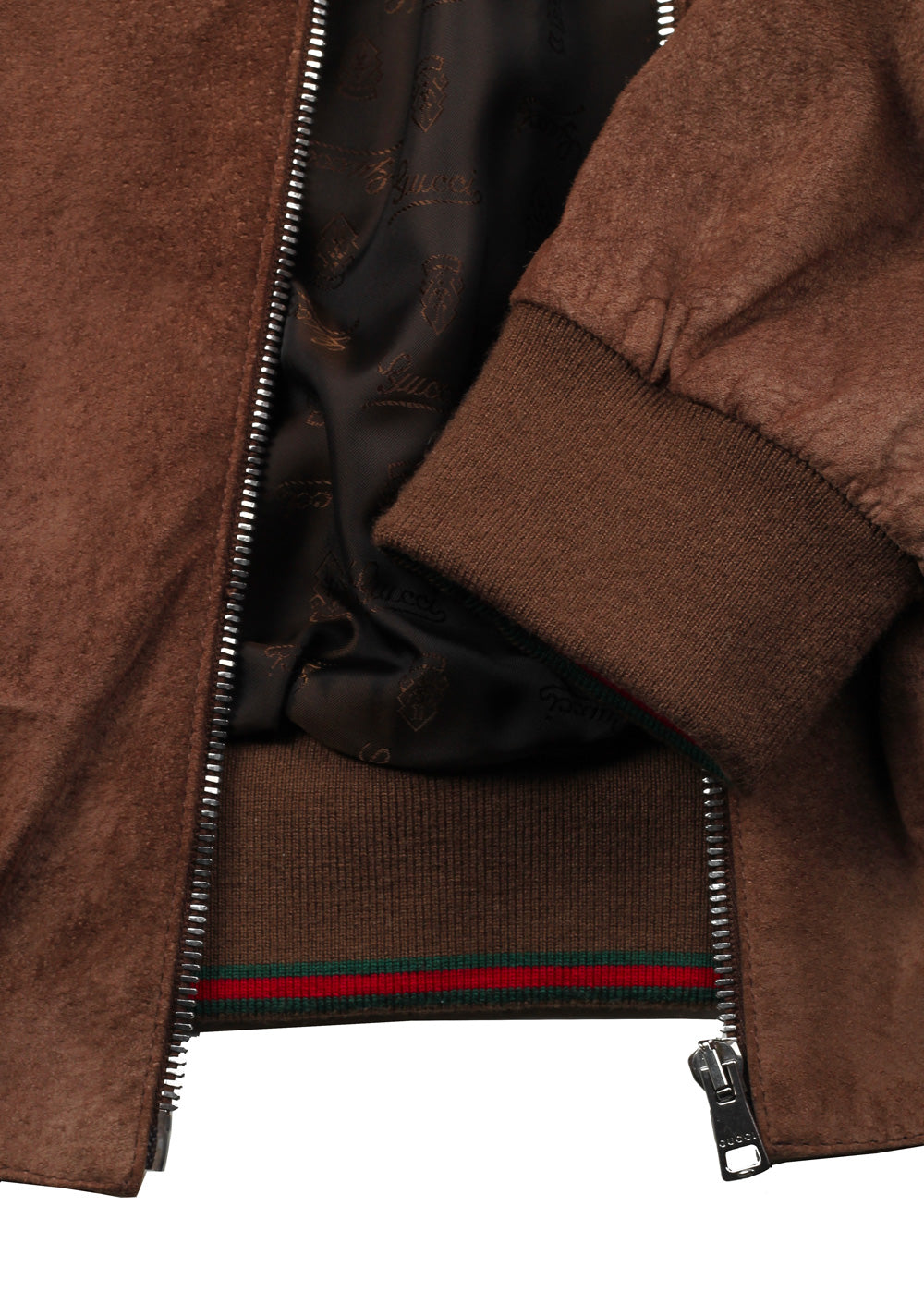 Gucci Brown Leather Bomber Jacket Coat Size 48 / 38R U.S.