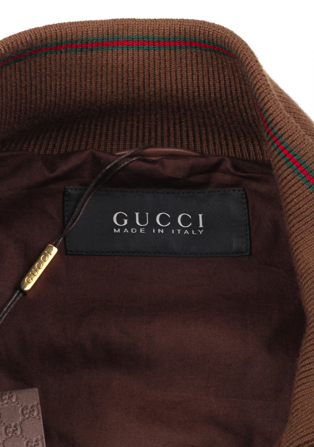Gucci Brown Nappa Leather Bomber Jacket Coat Size 58 / 48R U.S.