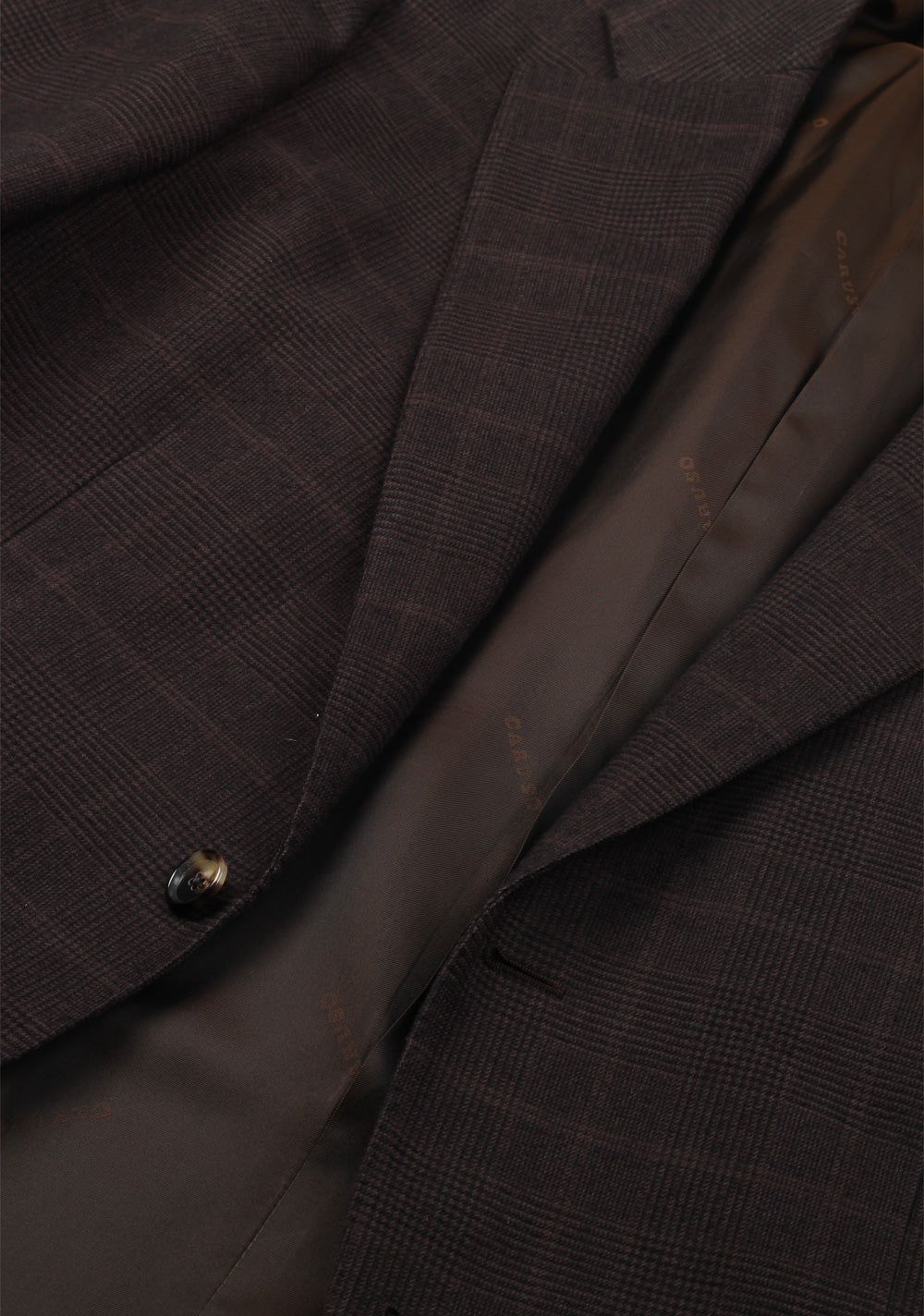 Caruso Brown Checked Sport Coat Size 54 / 44R U.S. Cotton