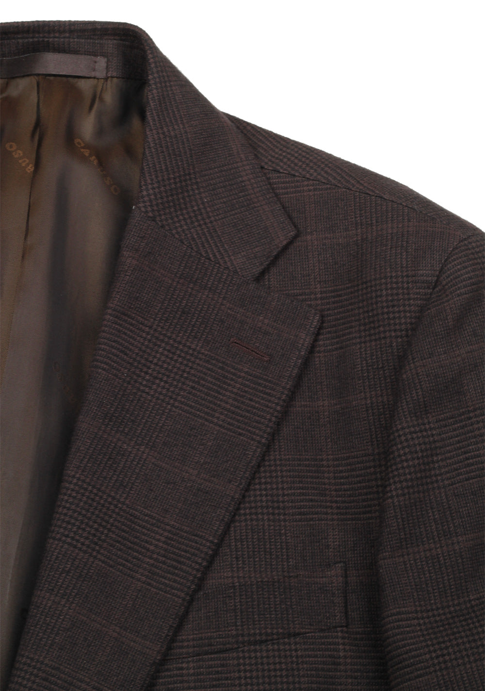 Caruso Brown Checked Sport Coat Size 54 / 44R U.S. Cotton