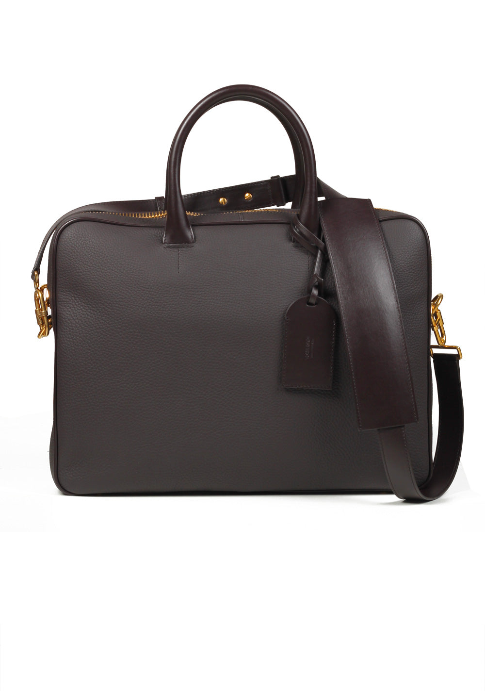 TOM FORD Zip Briefcase With Shoulder Strap Brown