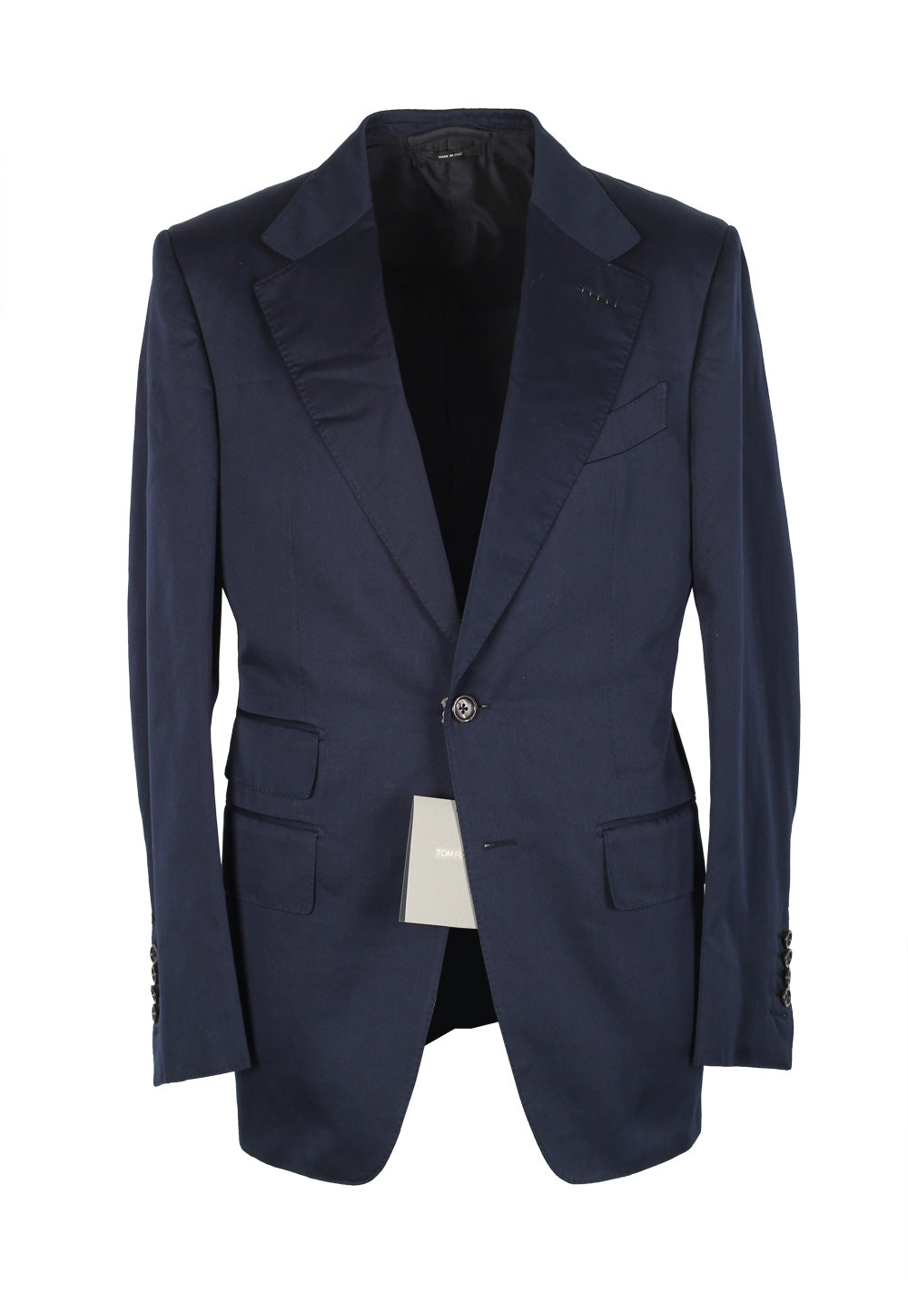 TOM FORD Spencer Solid Navy Suit Size 46 / 36R U.S. Cotton Fit D