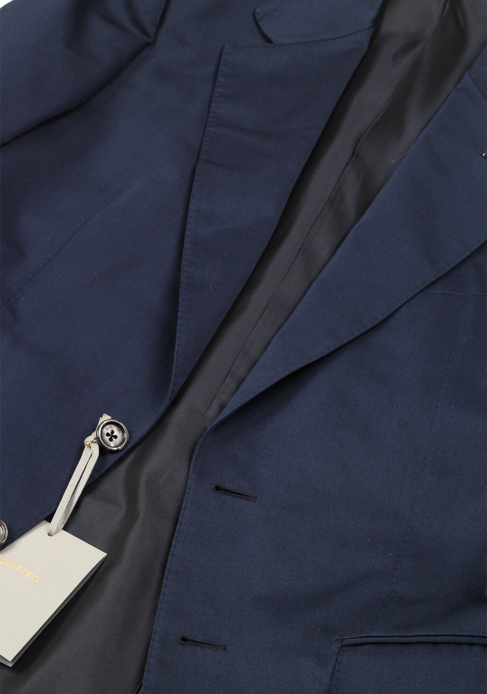 TOM FORD Spencer Solid Navy Suit Size 46 / 36R U.S. Cotton Fit D