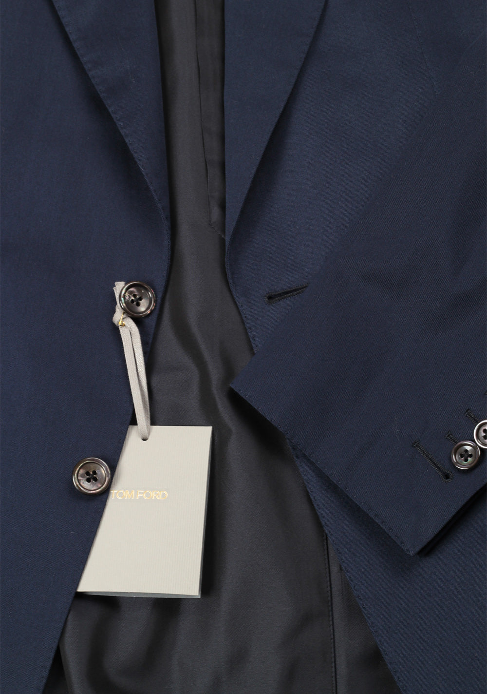 TOM FORD Spencer Solid Navy Suit Size 46 / 36R U.S. Cotton Fit D