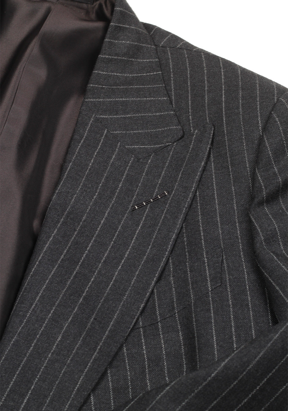 TOM FORD Shelton Double Breasted Striped Gray Suit Size 46 / 36R U.S. Wool