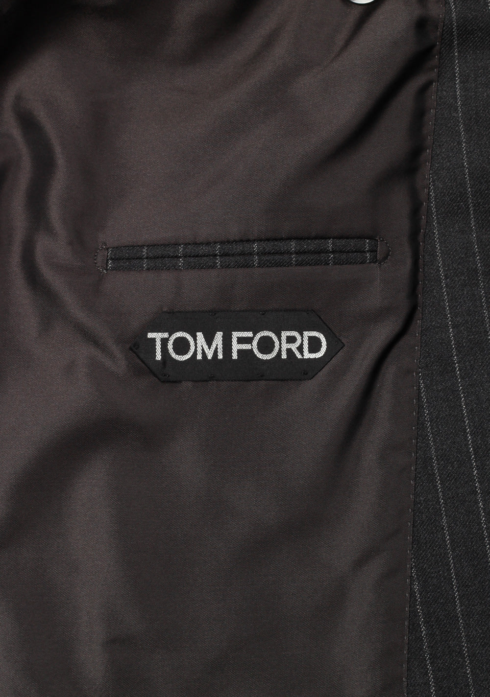 TOM FORD Shelton Double Breasted Striped Gray Suit Size 46 / 36R U.S. Wool
