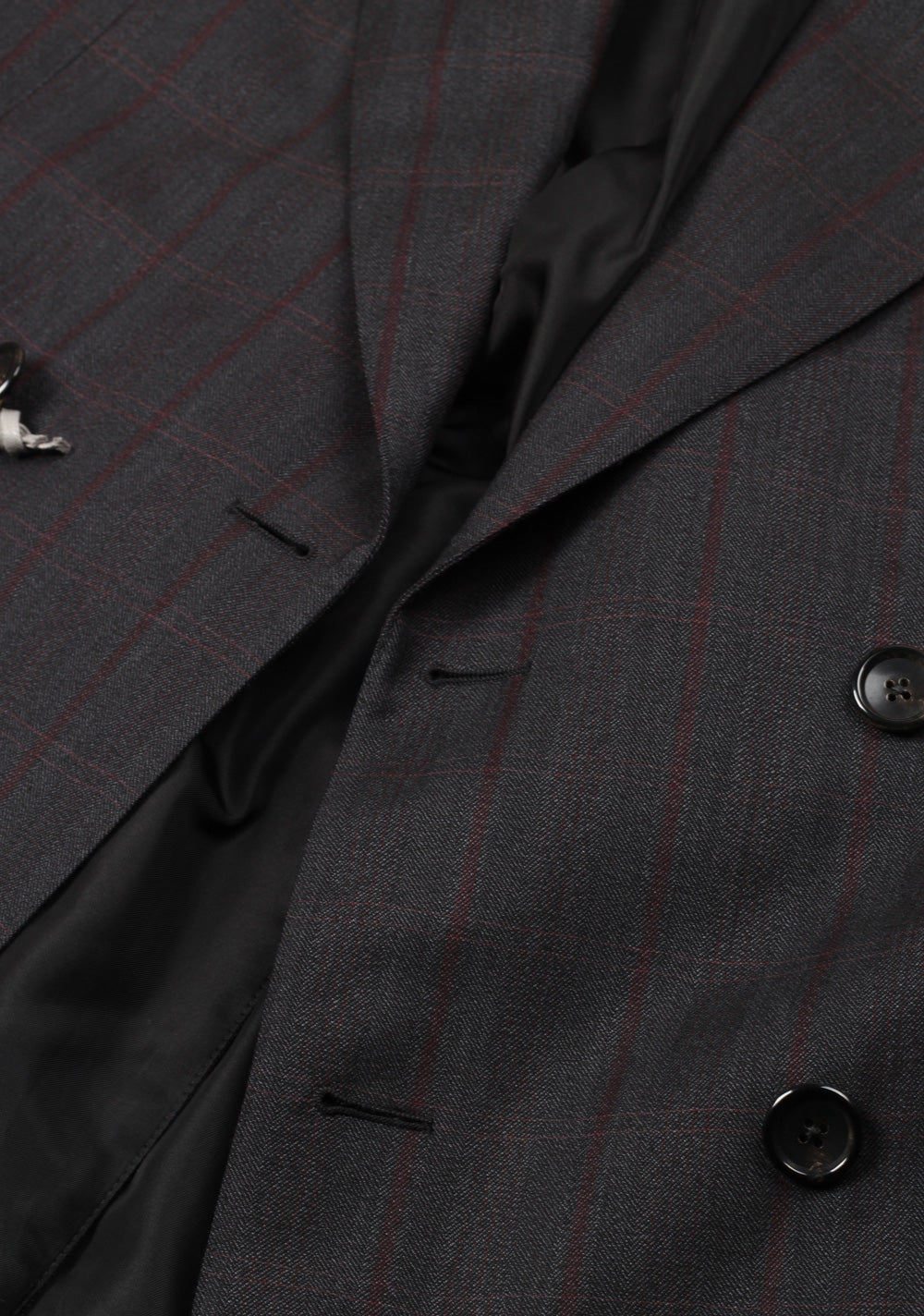 TOM FORD Shelton Double Breasted Checked Gray Suit Size 46 / 36R U.S. Wool Cashmere