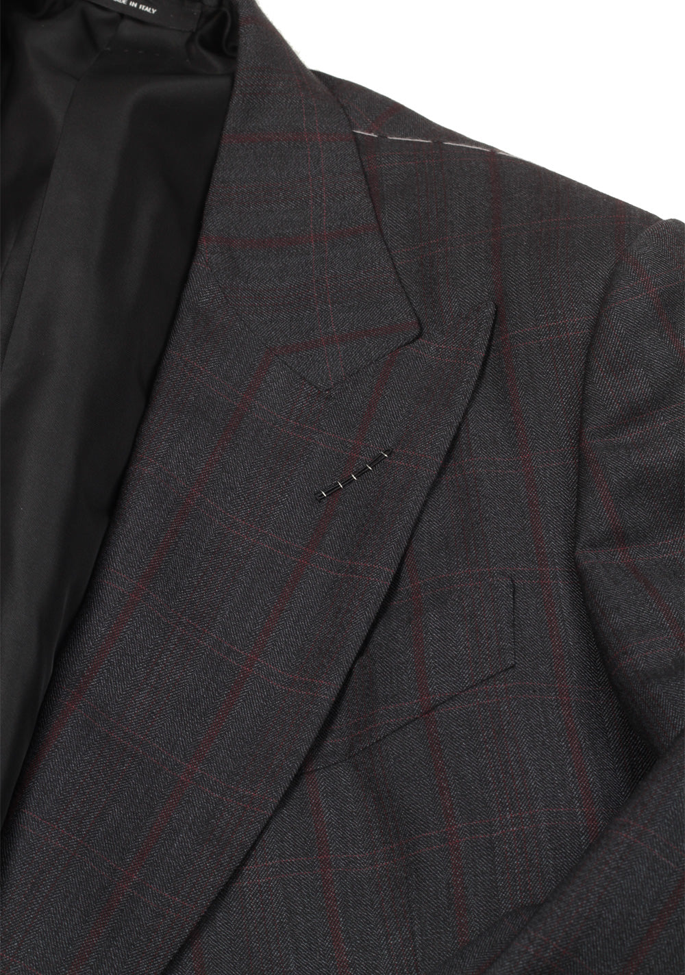 TOM FORD Shelton Double Breasted Checked Gray Suit Size 46 / 36R U.S. Wool Cashmere