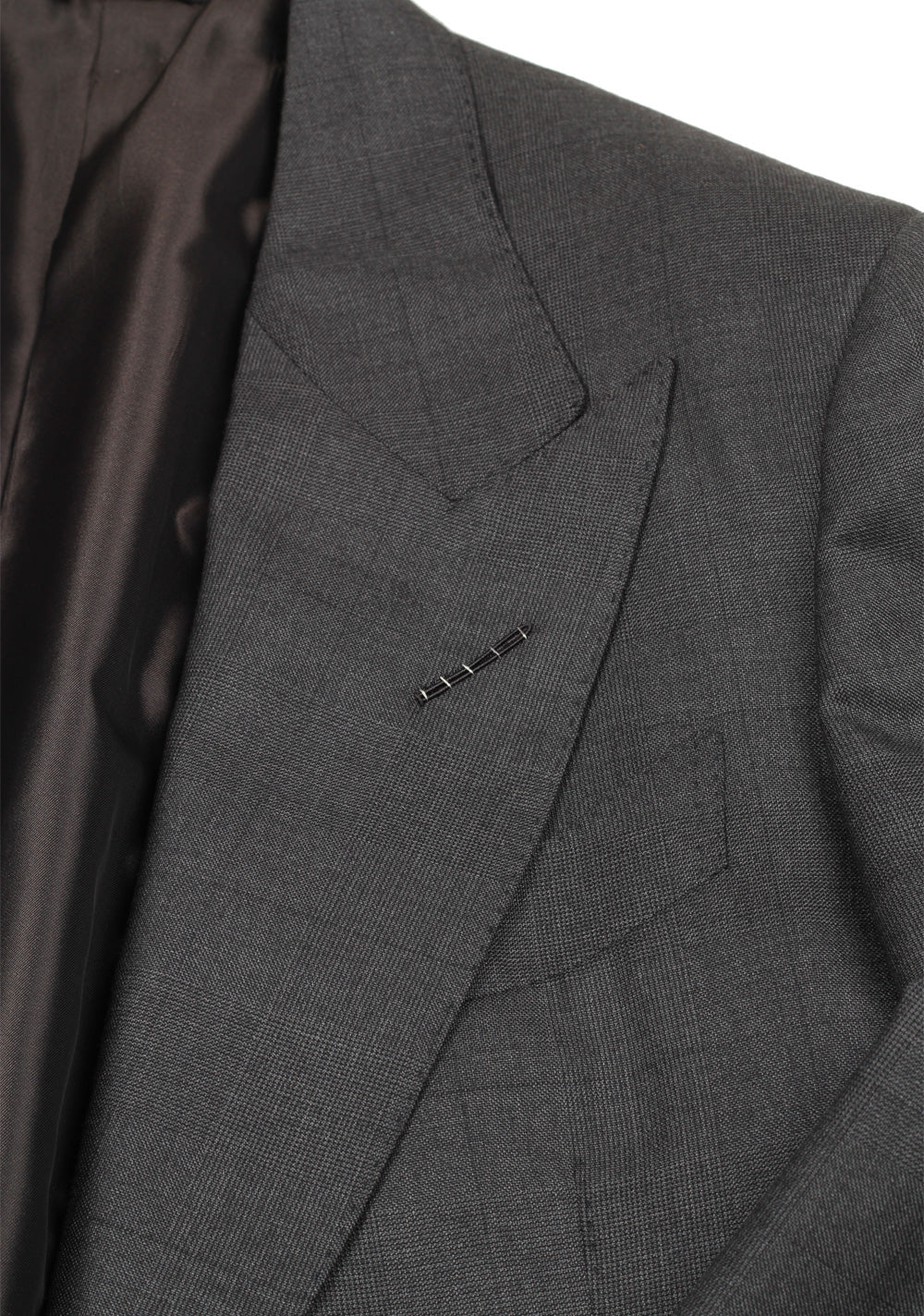 TOM FORD Shelton Checked Gray Suit Size 46 / 36R U.S. Wool Silk