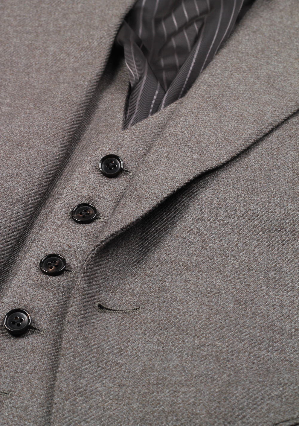 TOM FORD Shelton Brownish Gray Solid 3 Piece Suit Size 46 / 36R U.S. Wool