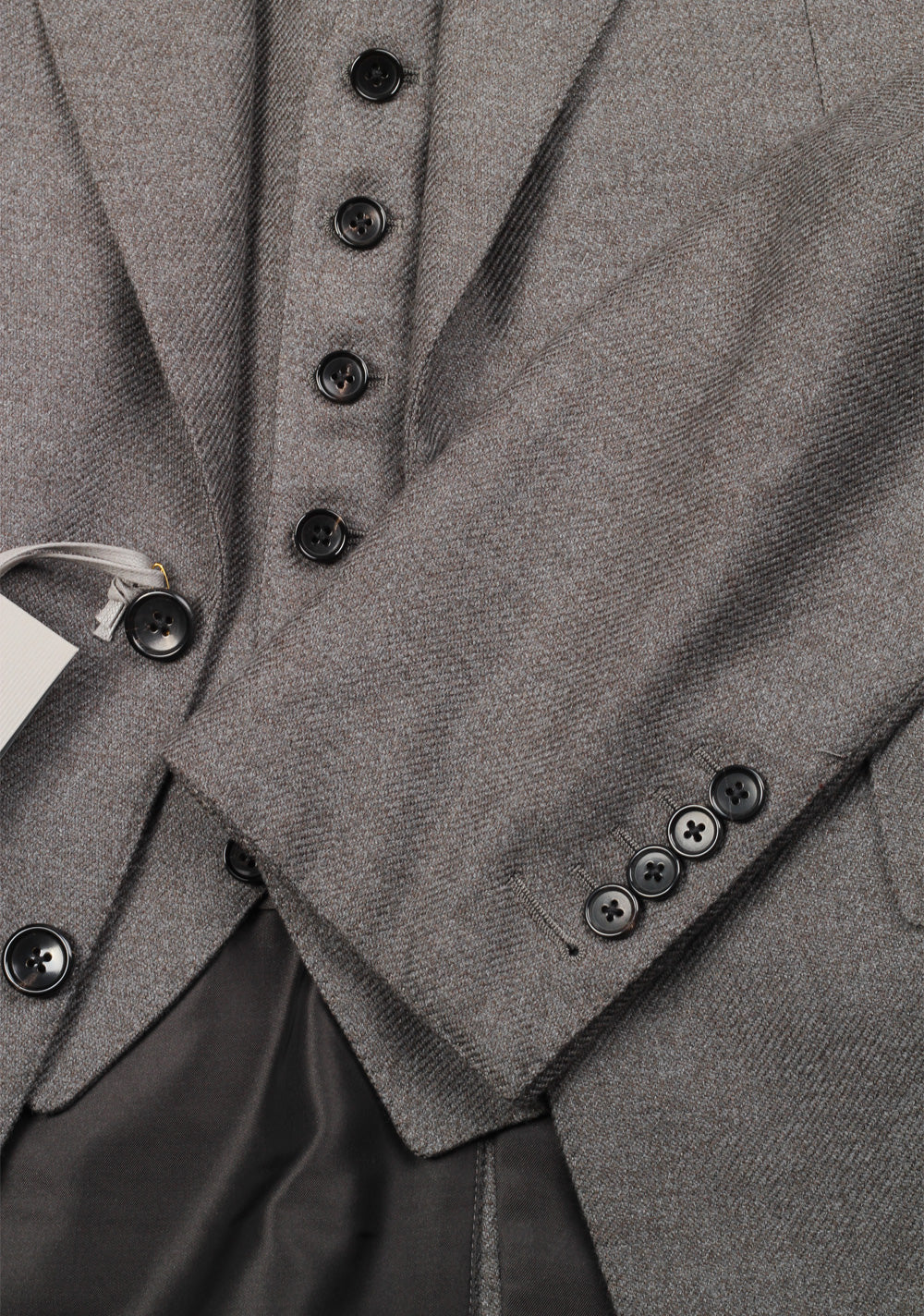TOM FORD Shelton Brownish Gray Solid 3 Piece Suit Size 46 / 36R U.S. Wool