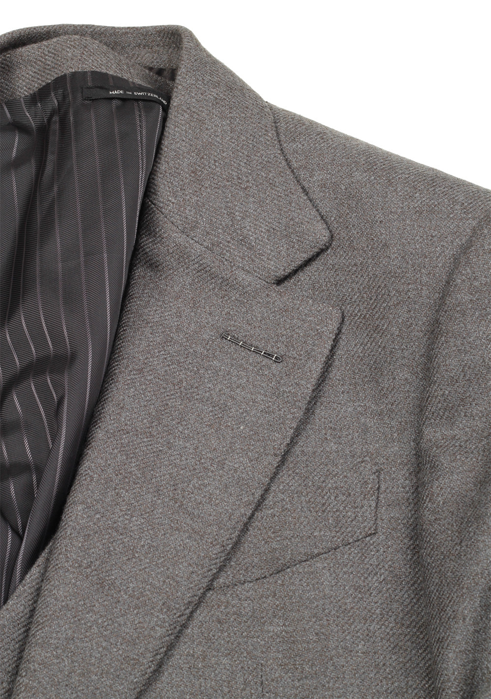 TOM FORD Shelton Brownish Gray Solid 3 Piece Suit Size 46 / 36R U.S. Wool