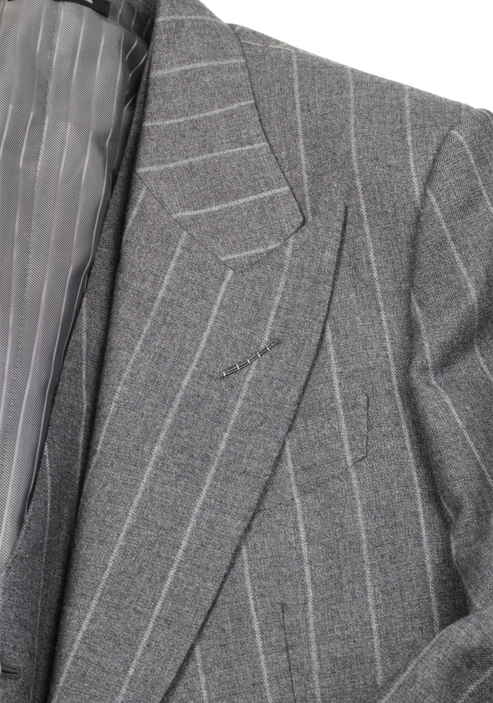 TOM FORD Spencer Gray Striped 3 Piece Suit Size 46 / 36R U.S. Wool Fit D