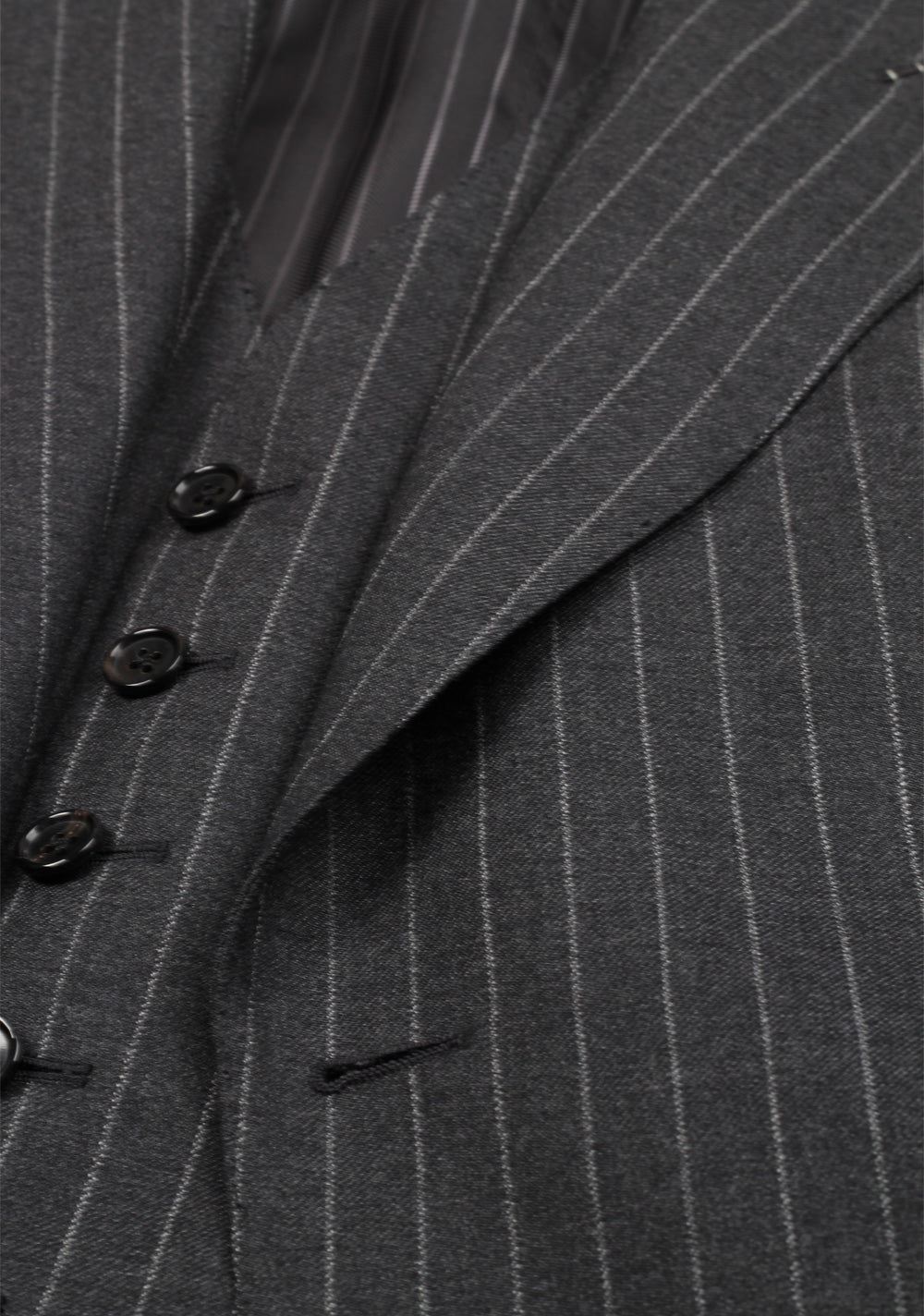 TOM FORD Shelton Gray Striped 3 Piece Suit Size 46 / 36R U.S. Wool