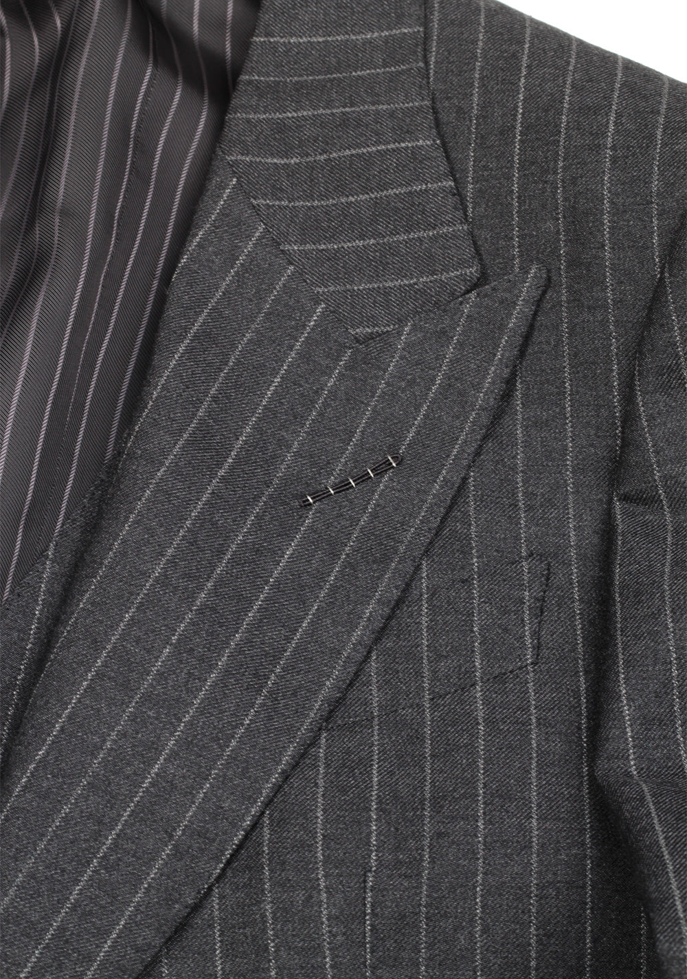 TOM FORD Shelton Gray Striped 3 Piece Suit Size 46 / 36R U.S. Wool