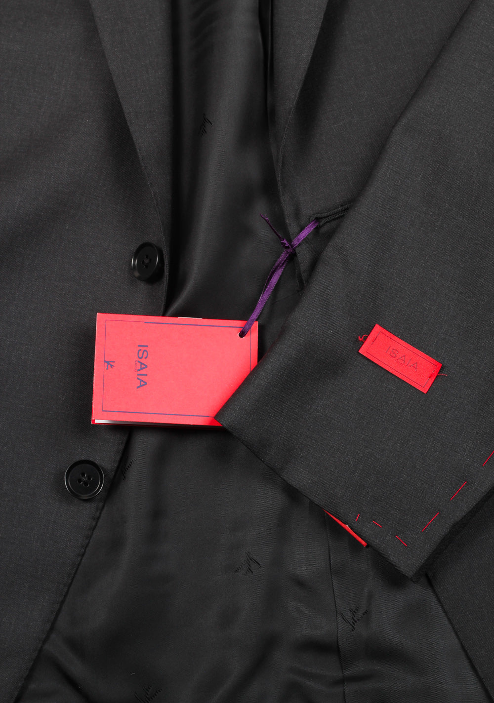 Isaia Charcoal Suit Size 50 / 40R U.S. Aquaspider