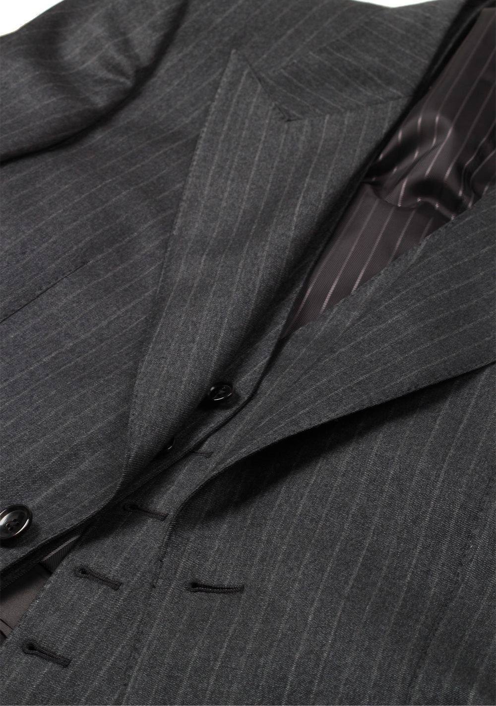 TOM FORD Shelton Gray Striped 3 Piece Suit Size 46 / 36R U.S. Wool