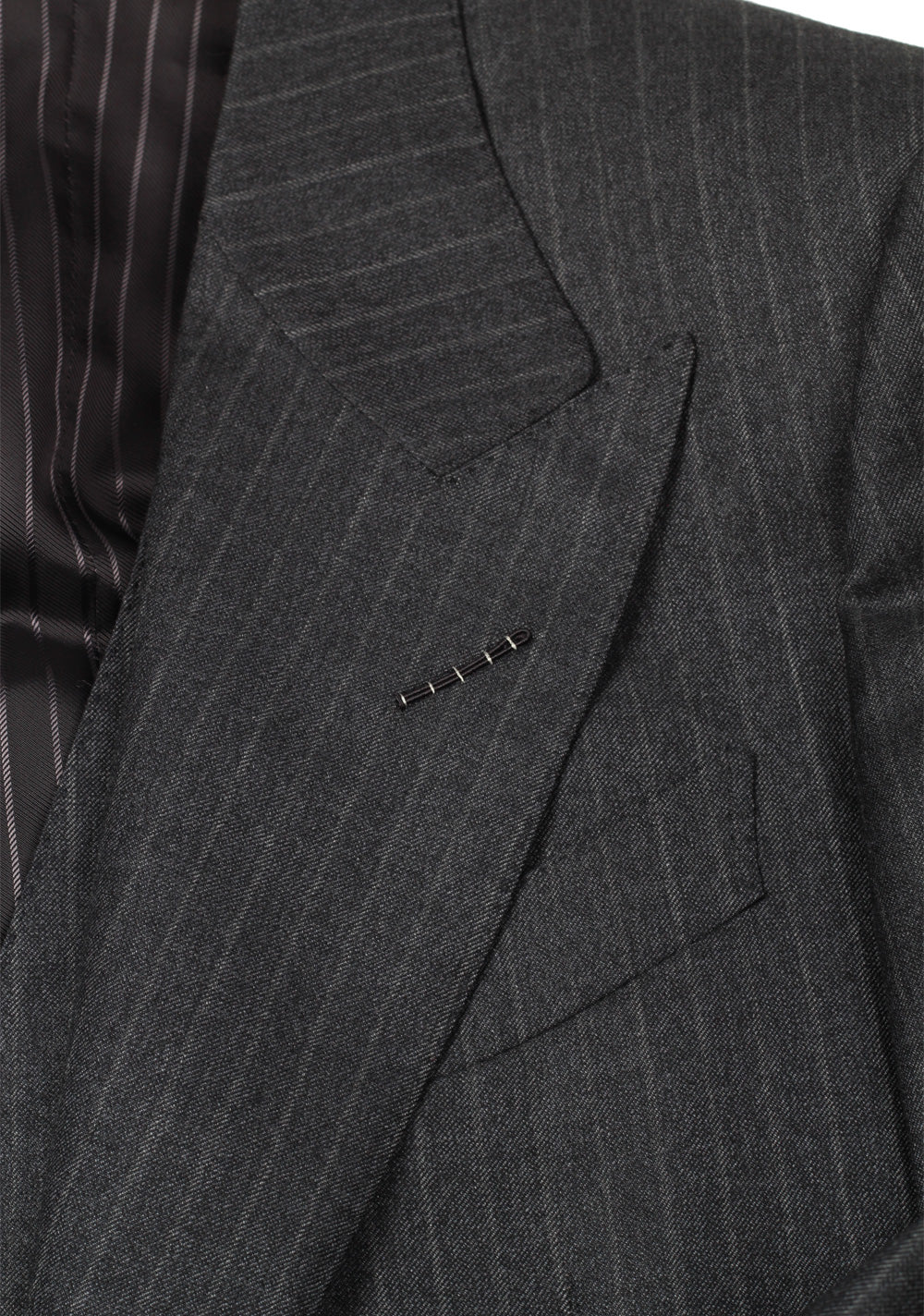 TOM FORD Shelton Gray Striped 3 Piece Suit Size 46 / 36R U.S. Wool