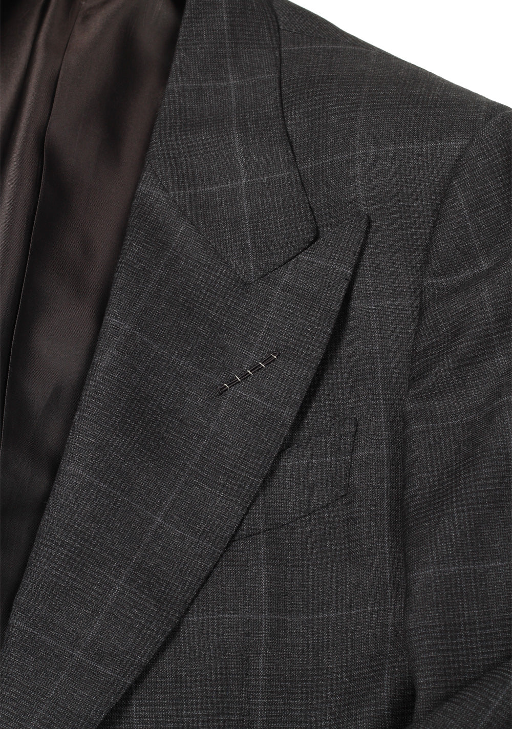 TOM FORD Shelton Checked Gray Suit Size 46 / 36R U.S. Wool Silk