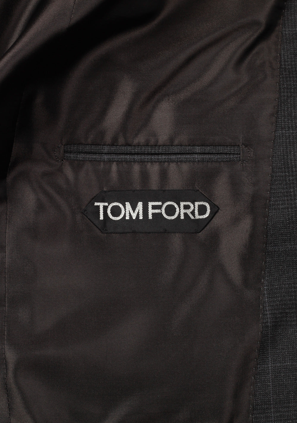 TOM FORD Shelton Checked Gray Suit Size 46 / 36R U.S. Wool Silk