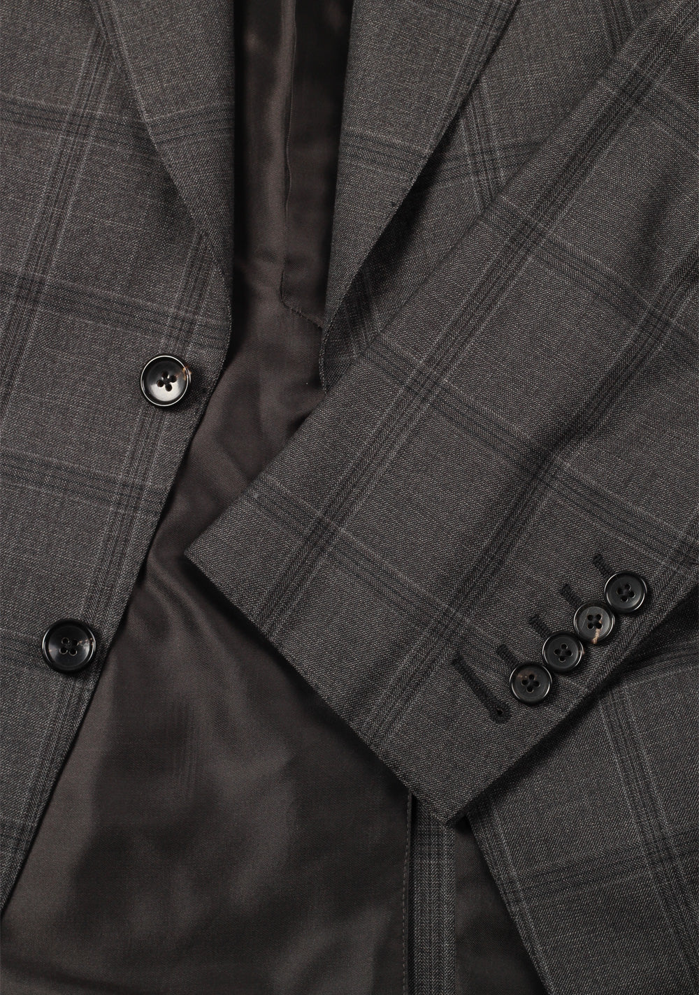 TOM FORD Shelton Checked Gray Suit Size 46 / 36R U.S. Wool Silk