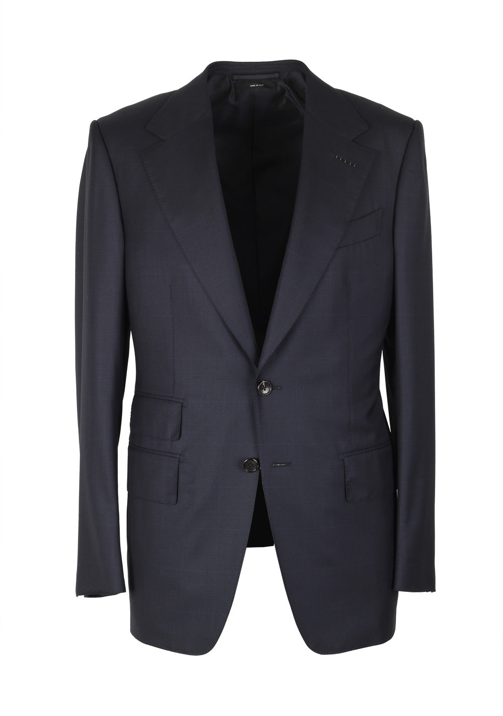 TOM FORD Spencer Checked Blue Suit Size 46 / 36R U.S. Wool Silk Fit D