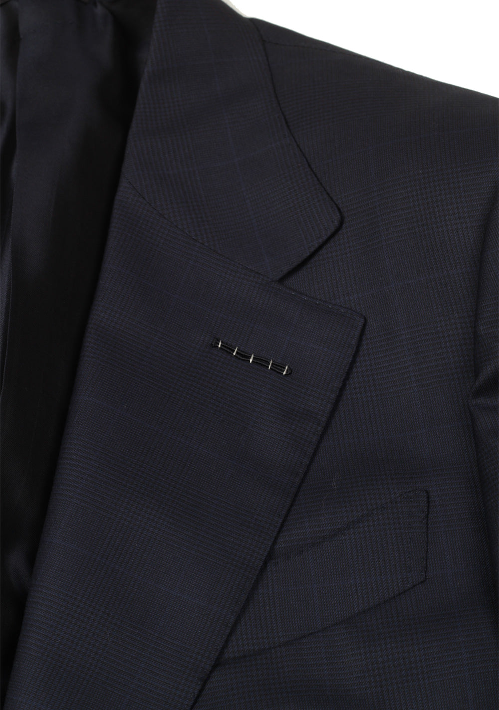 TOM FORD Spencer Checked Blue Suit Size 46 / 36R U.S. Wool Silk Fit D