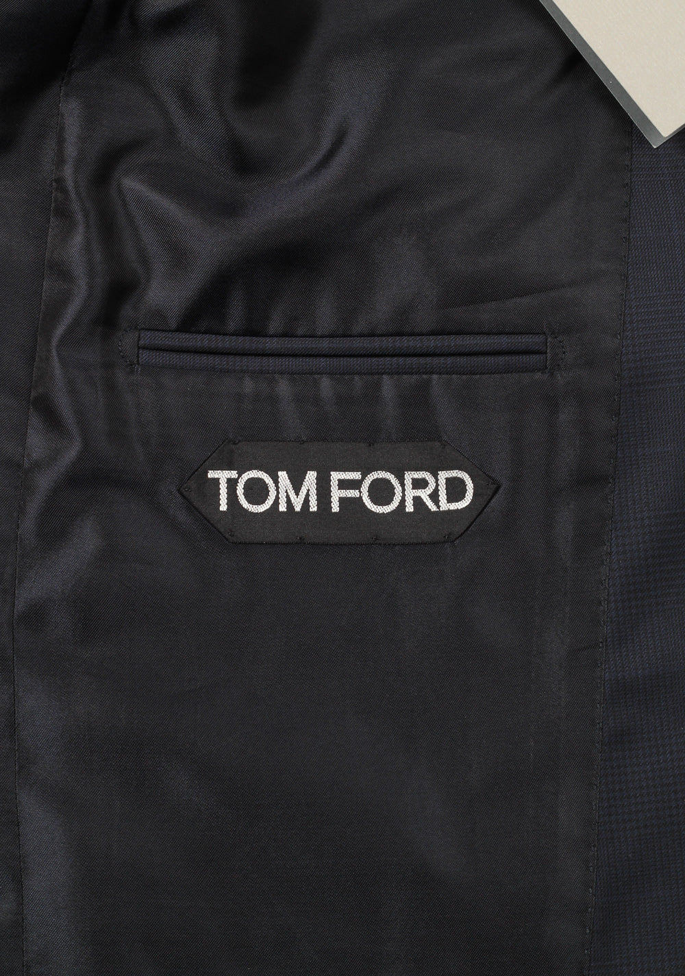 TOM FORD Spencer Checked Blue Suit Size 46 / 36R U.S. Wool Silk Fit D