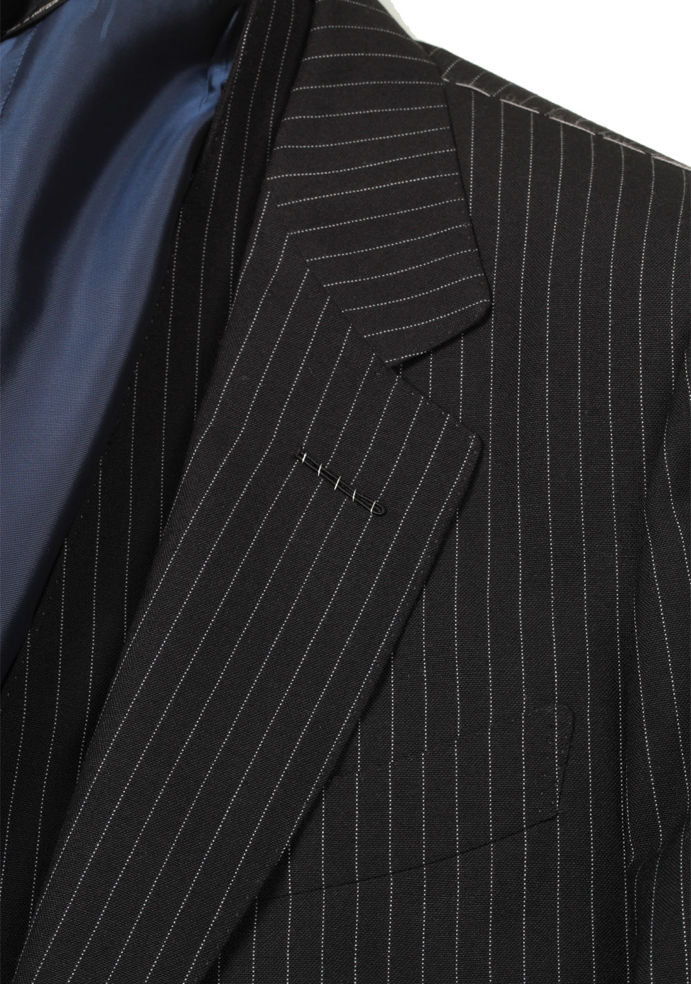 TOM FORD Striped Charcoal 3 Piece Suit Size 48 / 38R U.S. Wool Basic Base E