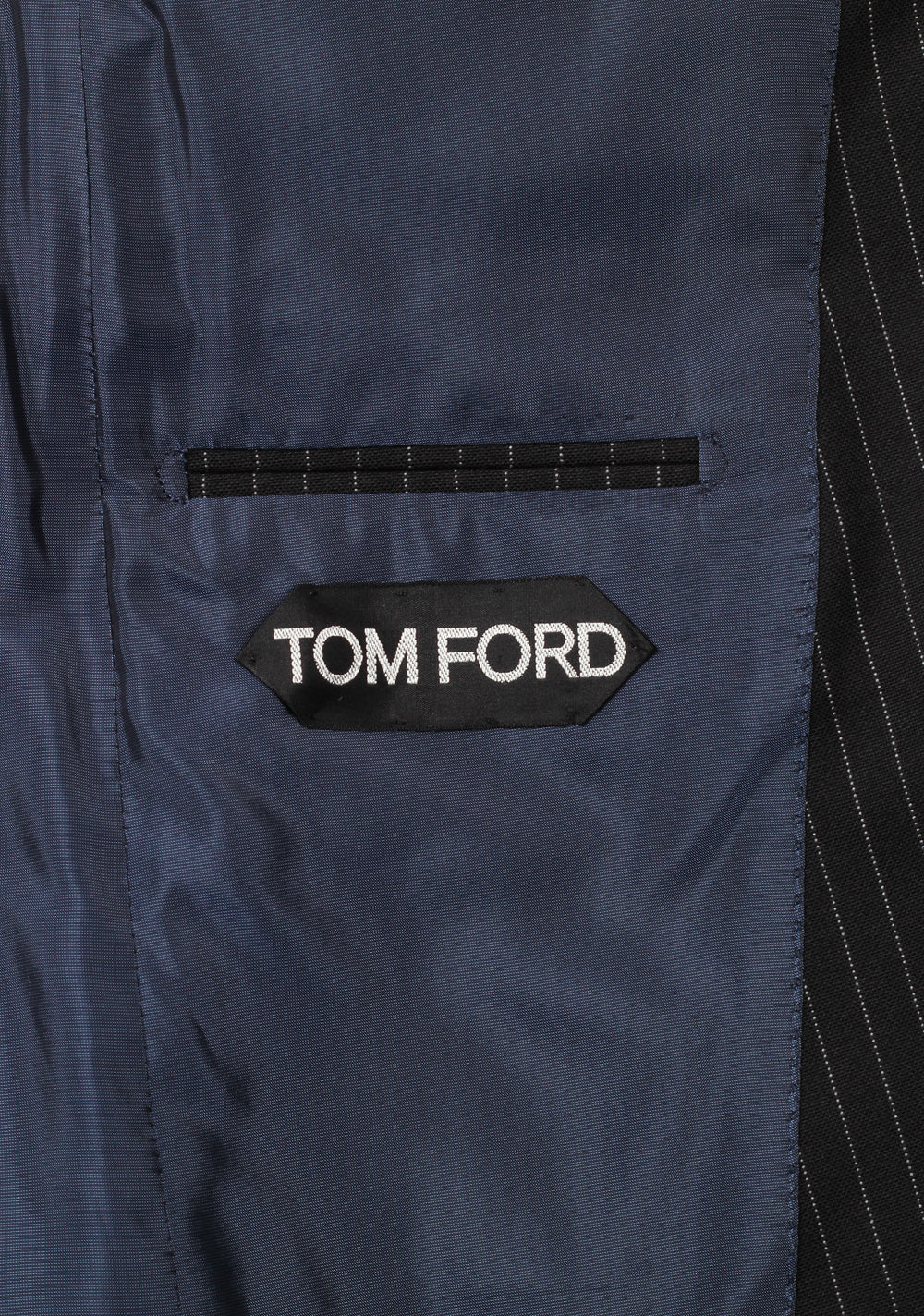 TOM FORD Striped Charcoal 3 Piece Suit Size 48 / 38R U.S. Wool Basic Base E